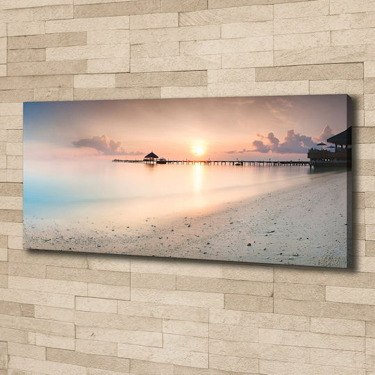 Panou De Decorare Interioară Pânză Plajă Maldive 125x50 Cm