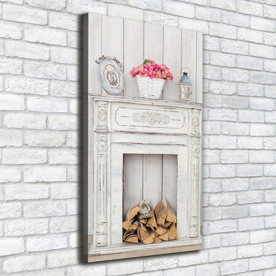 Panou De Perete Pânză Decorațiune De Lungă Durată Focar Din Lemn 50x100 Cm