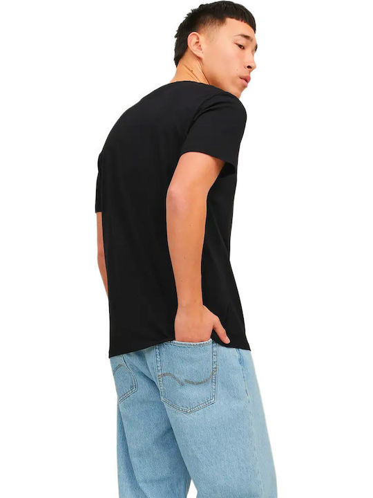 Logo T-shirt Jet Black Print-White