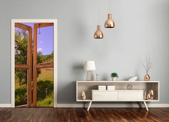 Διακοσμητικό Αυτοκόλλητο Πόρτας Landscape Outside The Window 95x205εκ. Tulup