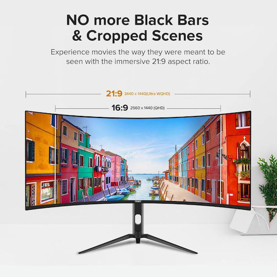 Armaggeddon XTREME SERIES XC34UWQHD Ultrawide HDR Curved Gaming Monitor 34" QHD 3440x1440 180Hz with 1ms Response Time GTG