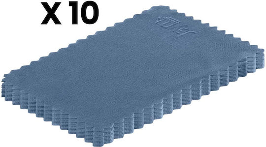 H4 Pack 10 Microfiber Cloths 10x10cm Ultra Soft Blue