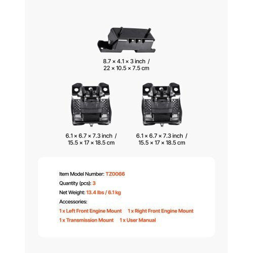 Vevor Engine Mount Transmission Replacement Set Chevrolet Silverado 1500 2007–2013 5.3l V8 Fdjmdzj3jtpn5o59x001v0