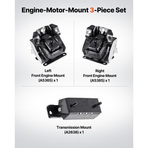 Vevor Engine Mount Transmission Replacement Set Chevrolet Silverado 1500 2007–2013 5.3l V8 Fdjmdzj3jtpn5o59x001v0