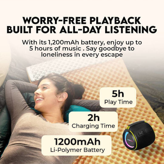 Sonic Gear SonicGo! Boom 2 Ηχείο Bluetooth 10W με Διάρκεια Μπαταρίας έως 5 ώρες Μαύρο