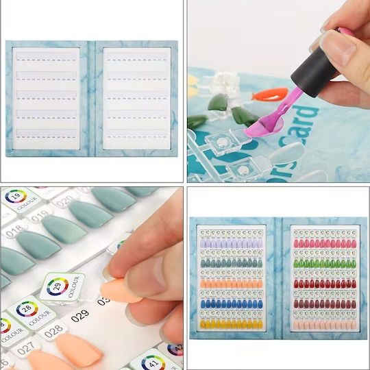 Magnetic Color Chart Book for 120 Nail Polish Slots & Magnetic Gel Clear Almond Tips