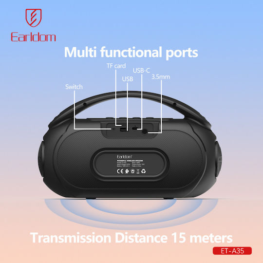 Earldom A35 Bluetooth Speaker 15W with Radio Black