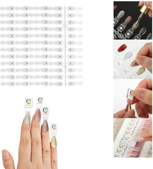 Magnetic Color Chart Book for 120 Nail Polish Slots & Magnetic Gel Clear Almond Tips