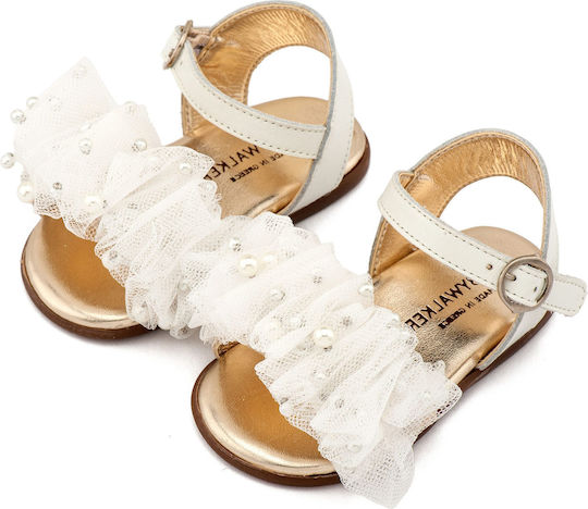 Babywalker Ecru Baptism Leather Sandals
