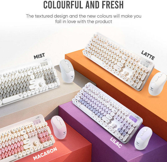Alcatroz Jellybean A5000 Ασύρματο Σετ Πληκτρολόγιο & Ποντίκι Αγγλικό US Λευκό
