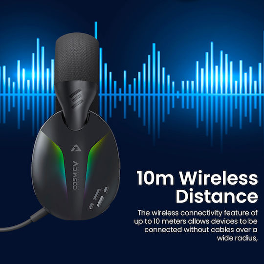 Armaggeddon Trimode Cosmic V Ultraclear Gravity Ασύρματο Over Ear Gaming Headset με σύνδεση Bluetooth / USB