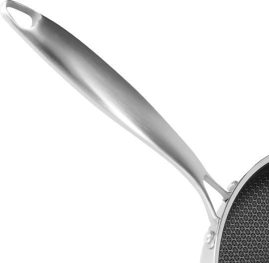 Cheffinger 28cm Frying Pan Honeycomb Coating Long Handle Silver