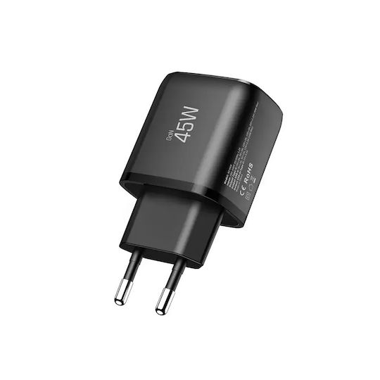 Tech-Protect Wireless Charger GaN With USB-A Output Port And USB-C Output Port 45W Power Delivery Black (NCA45W)