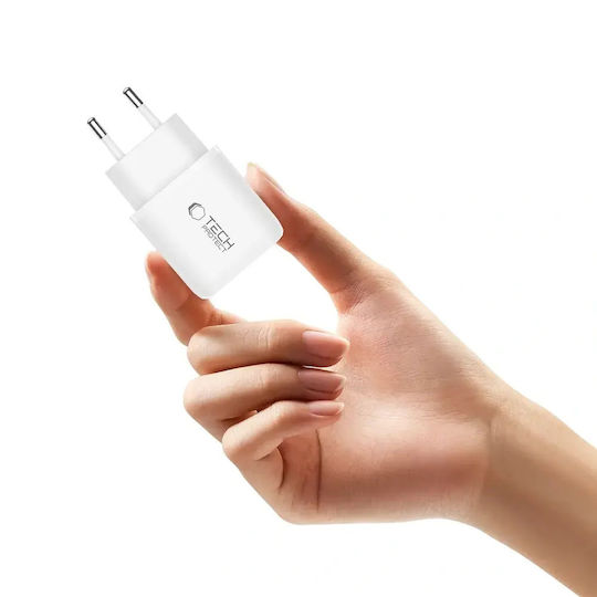 Tech-Protect Charger Without Cable GaN with USB-A Port and USB-C Port 45W Power Delivery / Quick Charge 3.0 Whites (NCA45W)