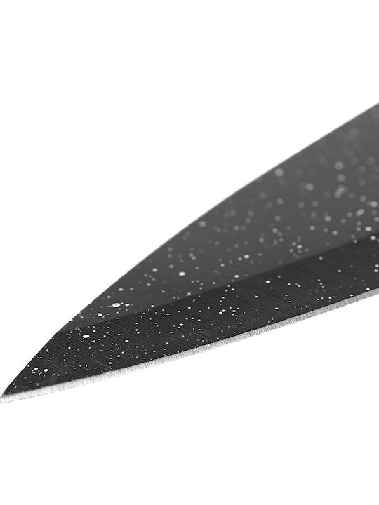 Cheffinger Set 4 Chef Kitchen Knives Marble Coating Sharpener Black