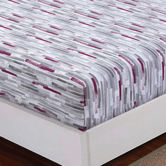 Casa Colori Super-Double 160x200+30cm with Elastic Stone Wine Stone Wine Casa Colori Super-Double 160x200+30cm with Elastic Stone Wine Stone Wine
