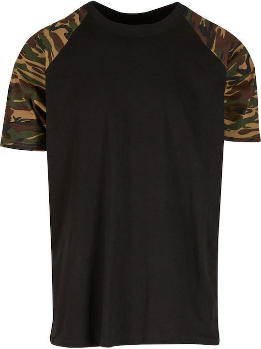 Contrast T-shirt Black / Wood