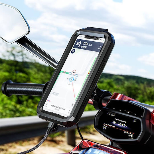 Kewig Mount Phone Motorcycle with Case 5.5-6.3" for Mirror for Mobile 5.5 to 6.8"