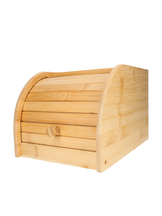 Cheffinger Natürlicher Bambus Brotbox Mit Schiebedeckel Kompakt Ultra Praktisch Braune Beigetöne