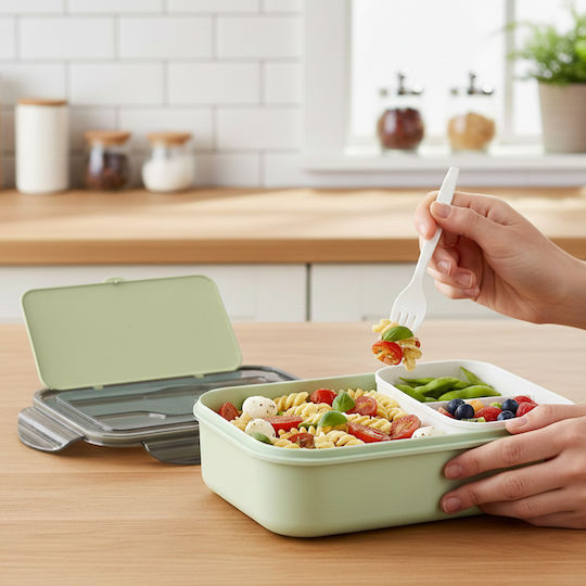 Cheffinger 1.3l Cf-5031 Food Container Spoon Fork Green