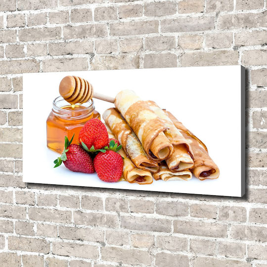 Панел За Стена Платнен Висококачествен Печат Вкусни Палачинки 140x70 См