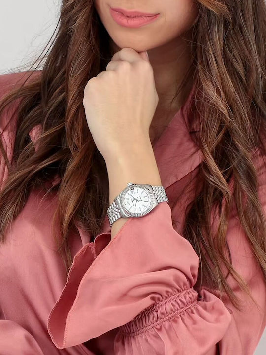 Philip Watch Damen Uhr Automatisch mit Silber Metallarmband
