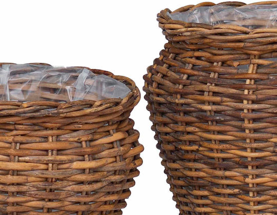 vidaXL Blumentopf Rattan Braun