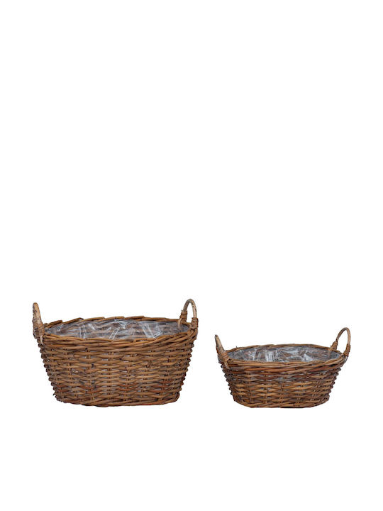 vidaXL Κασπώ Rattan Καφέ 2τμχ
