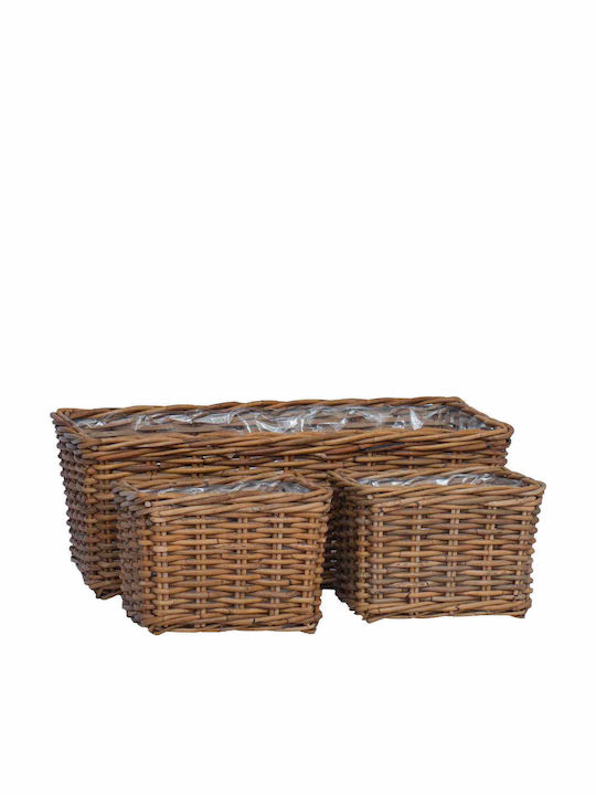 vidaXL Übertopf Rattan Braun
