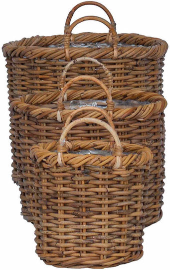 vidaXL Planter Rattan Brown