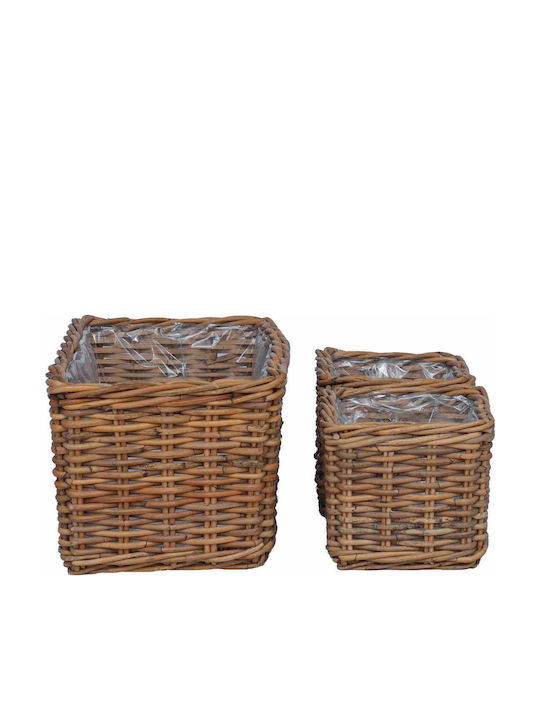 vidaXL Übertopf Rattan Braun