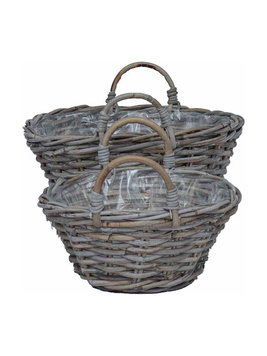 vidaXL Κασπώ Rattan Γκρι 2τμχ