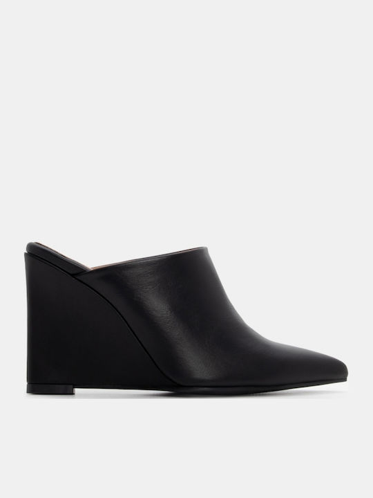 Mules mit Chunky Hoch Absatz in Schwarz Farbe