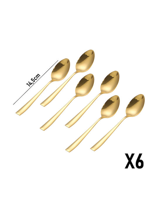 Cheffinger Set 6 14.5 Cm Inox Dessert Löffel Gold