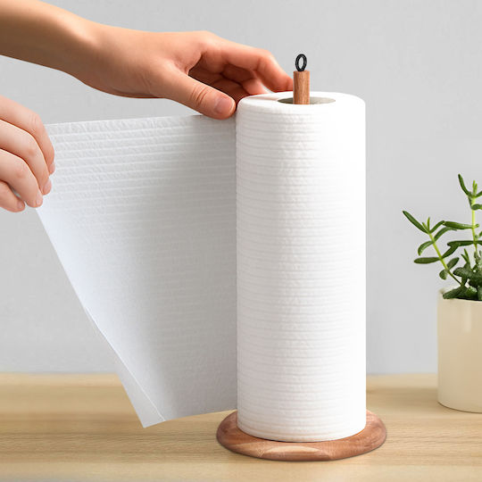 Cheffinger Suport Pentru Prosoape de Hârtie din Lemn de Acacia Suport Stabil Design Elegant Maro Bej