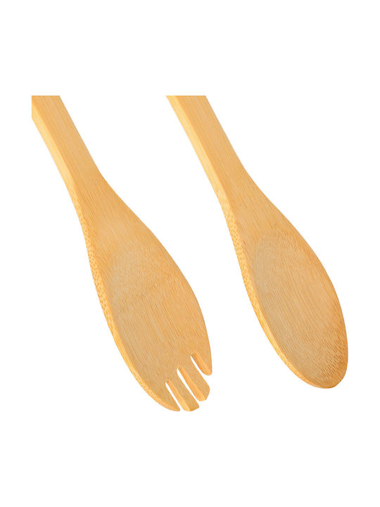 Cheffinger Glass Salad Bowl Bamboo Base Utensils Included Ultra Practical Sienna