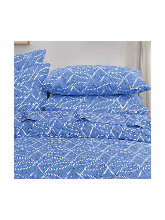 Casa Colori Imperial Pillowcase Set with Envelope Cover Imperial Blue 50x70cm.