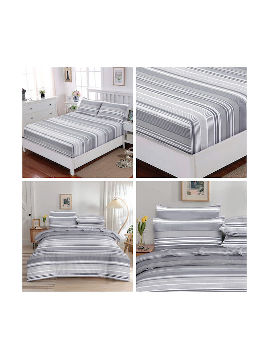 Casa Colori Harmony Σετ Μαξιλαροθήκες με Φάσα Ριγέ 50x70εκ.