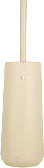 Estia Fjord Plastic Toilet Brush and Basket Set Soft Close 5lt Beige