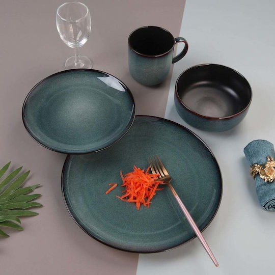 Cryspo Trio Portofino Blue Ceramic Dinnerware Set 20pcs
