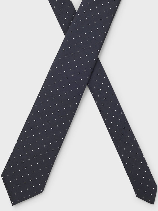 Boss Ανδρική Γραβάτα Μεταξωτή με Σχέδια σε Navy Μπλε Χρώμα