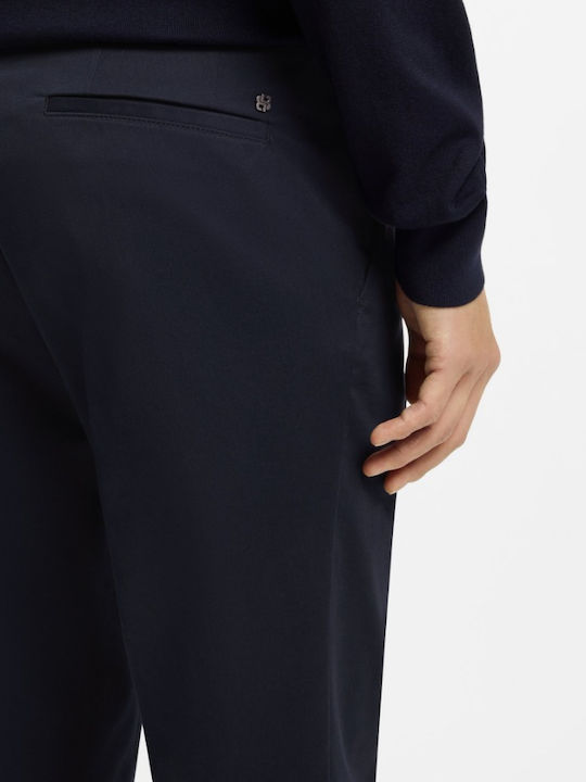 Elastic Men's Trousers Dark Blue
