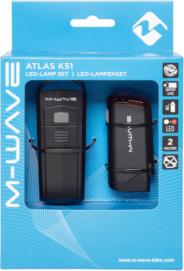 M-Wave Φαναρια Atlas Σετ Φώτα Ποδηλάτου
