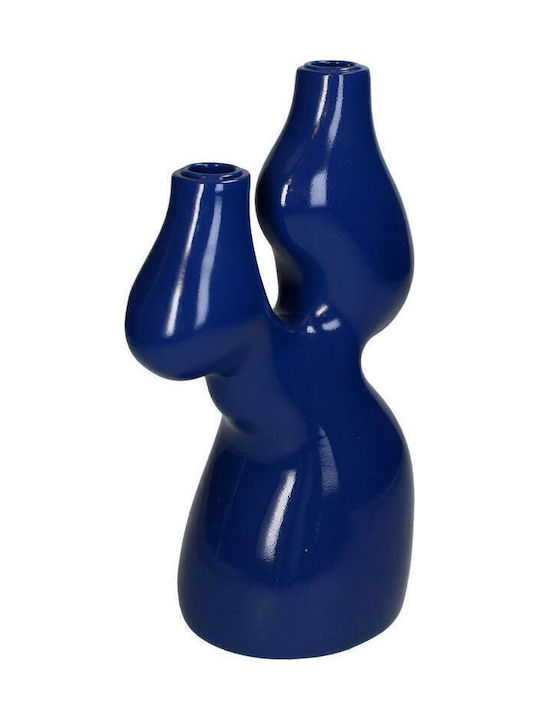Candle Holder Ceramic in Blue Color 18.7x30.4x13cm 1pcs