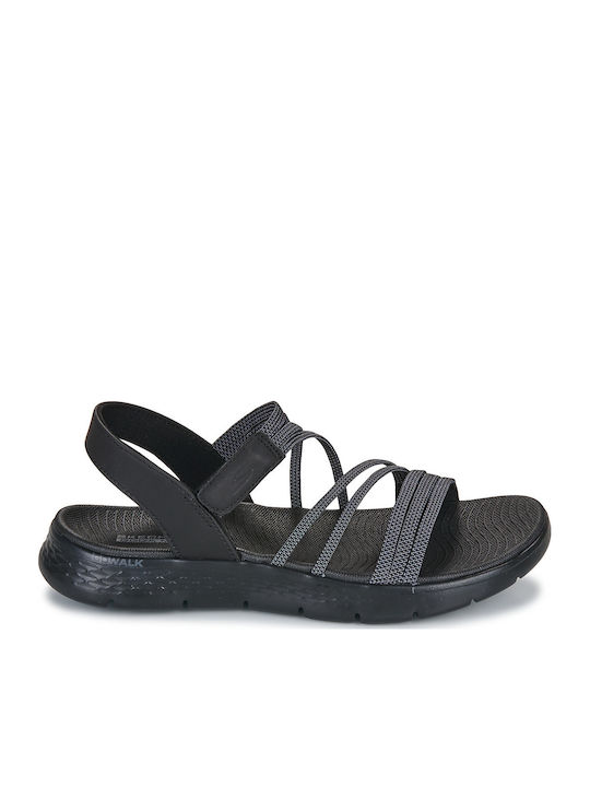 Go Walk Flex Flache Sandalen für Damen in Schwarz Farbe