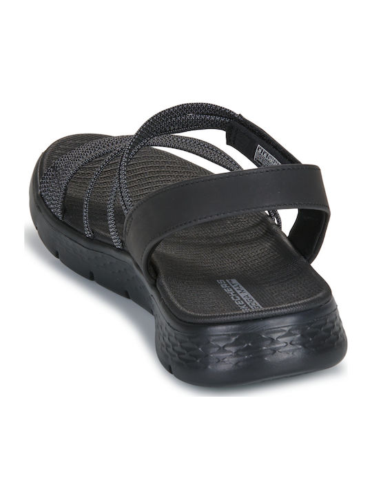 Go Walk Flex Flache Sandalen für Damen in Schwarz Farbe
