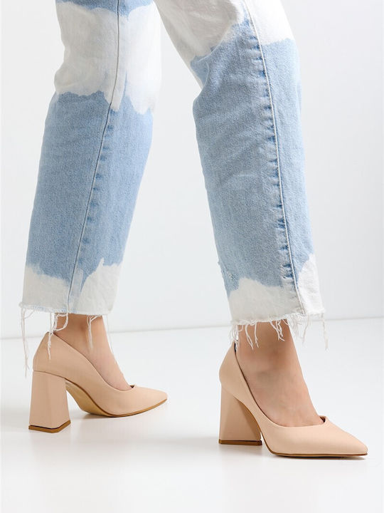 Leder Pumps Beige
