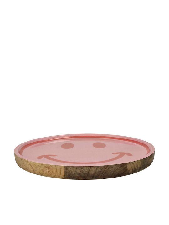 Serving Platter made of Porcelain Pink with Diameter 30cm Serving Platter made of Porcelain Pink with Diameter 30cm