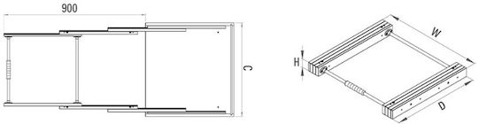 Starax Μηχανισμός Πτυσσόμενο Τραπέζι Κ900mm M864xb500xy100mm S-2143