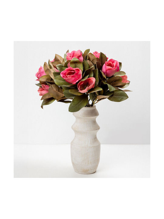 Inthebox Magnolia Artificial Flower 83 Polyester Fuchsia Green 6 Pieces 030930